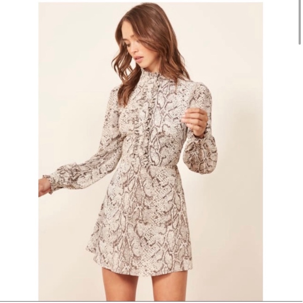 Nwt Reformation Mathilda Python Mini Dress - image 1